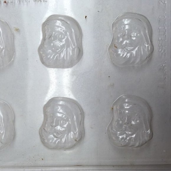 Plastic Candy Craft Mold Santa Heads Christmas - Picture 2 of 3